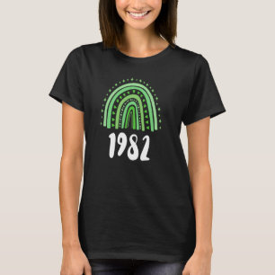 Green Rainbow Year Of Birth 1982 Birthday T-Shirt