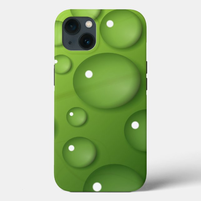 Green Raindrop Pattern Case-Mate iPhone Case (Back)