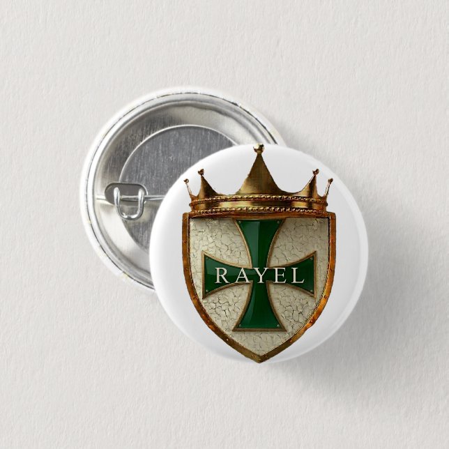 Green RayEl Crest Button / Badge  (Front & Back)
