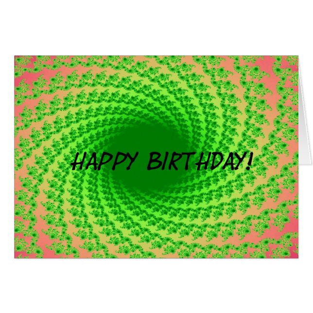 Green Rays, Abstract Birthdat Digital Art (Front Horizontal)