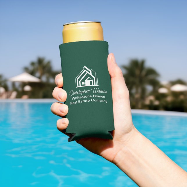 Green Real Estate Company Customized Realtor Seltzer Can Cooler (In Situ Pool)