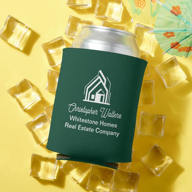 Green Real Estate Company Personalized Realtor Can Cooler (In Situ Summer)