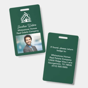 Green Real Estate Company Realtor Photo ID Badge