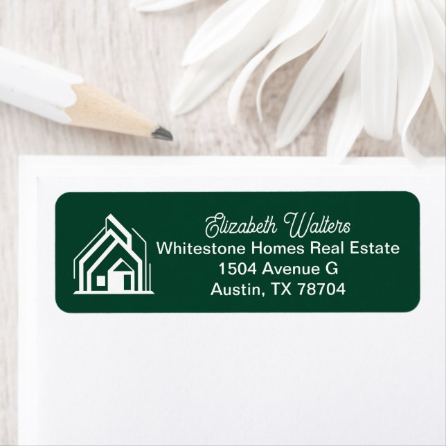 Green Real Estate Company Realtor Return Address Label (Insitu)