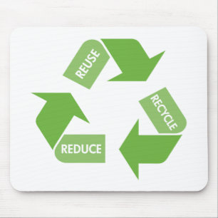 Green Recycle Reuse Reduce Mouse Pad