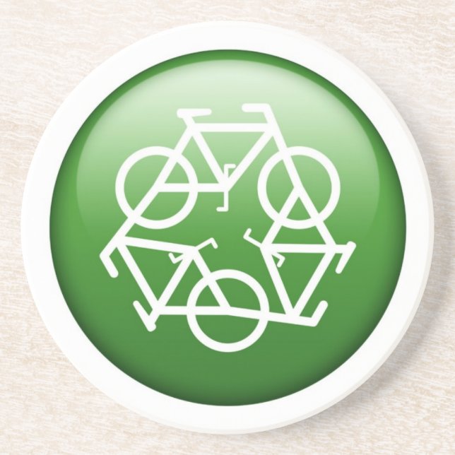 Green Recycle Sandstone Coaster (Front)