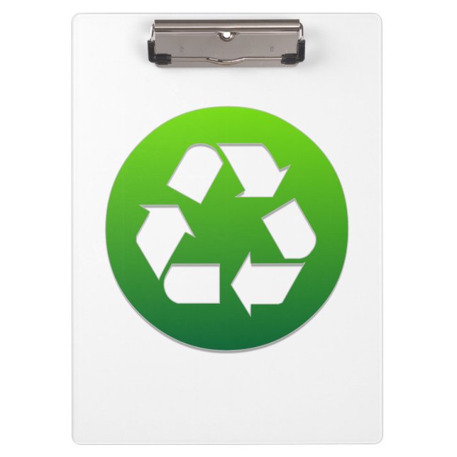 Green Recycle Sign Clipboard (Front)