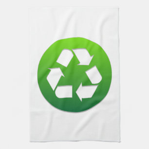 Green Recycle Sign Tea Towel
