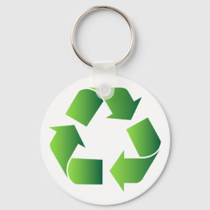 Green Recycle Symbol Key Ring