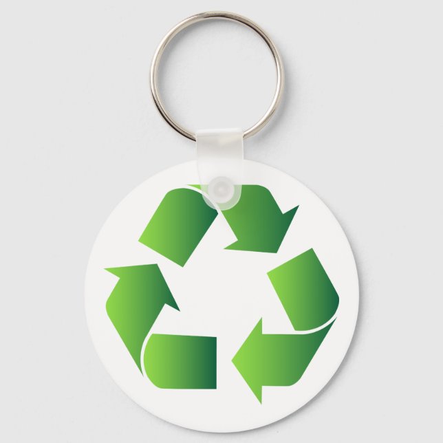 Green Recycle Symbol Key Ring (Front)