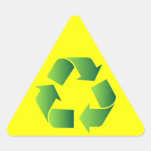 Green Recycle Symbol Triangle Sticker