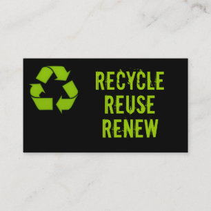 Green Recycle Template Business Card