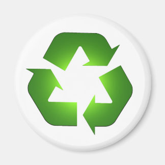 Green recycling icon in 3D Magnet