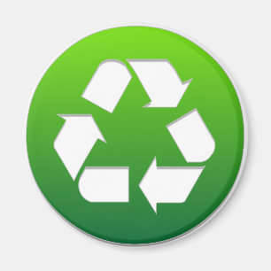Green Recycling Symbol Magnet