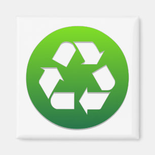 Green Recycling Symbol Magnet