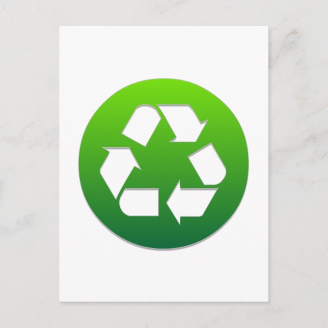 Green Recycling Symbol Postcard (Front)