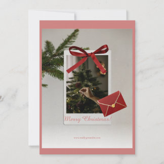Green Red and Beige Traditional Christmas Greeting Holiday Card