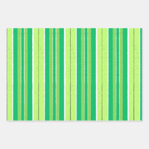 Green Red And Blue Geometrical Stripes Wrapping Paper Sheet