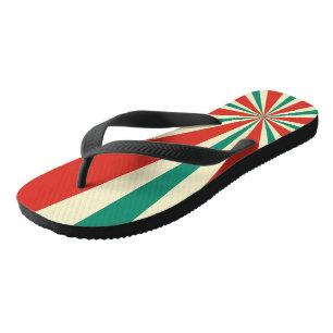 Green, Red and Cream Radial Thongs