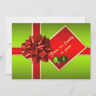 Green, Red, and Gold Christmas Photo Card