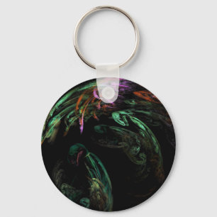 Green Red and Purple Swirled Key Chain