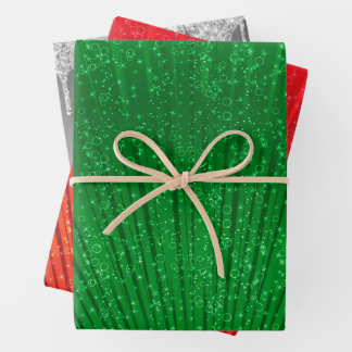 Green, Red, and Silver Wrapping Paper Sheet