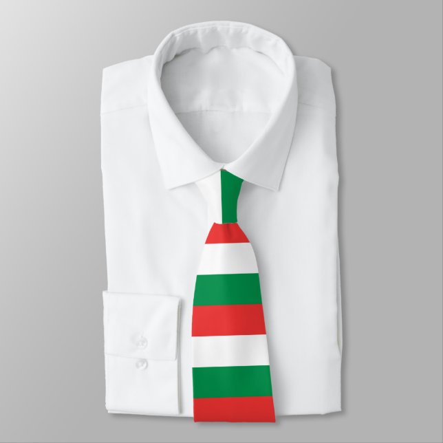 Green, Red and White Tie (Tied)