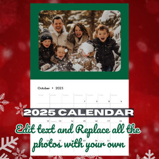 green red and white | Xmas family holiday photos  Calendar