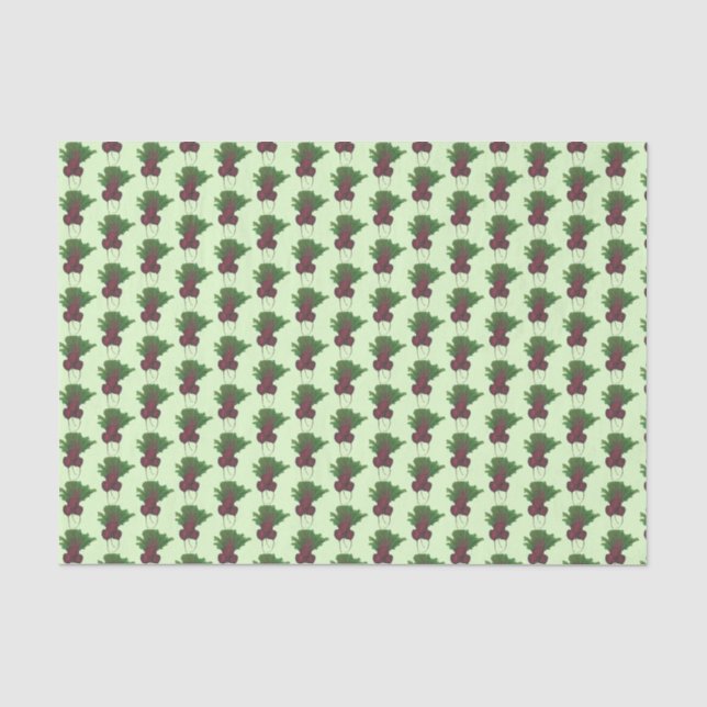 Green Red Beet Bunch Garden Vegetable Beetroot Tissue Paper (Front)