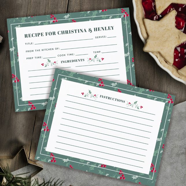Green red berries seasonal recipe card (Creator Uploaded)