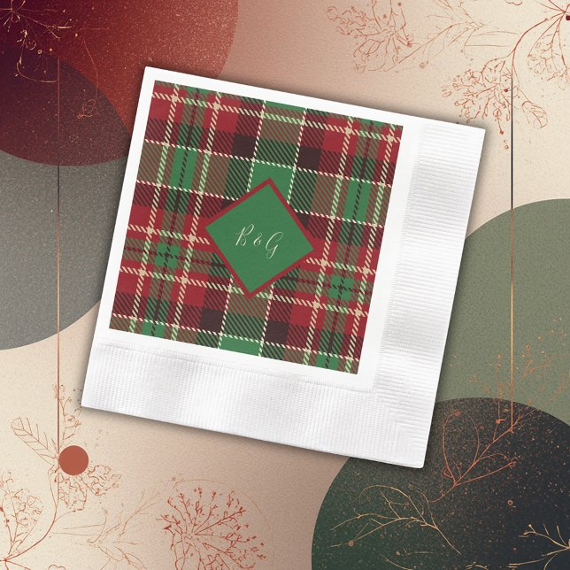 green red black scottish celtic tartan wedding napkin (Creator Uploaded)