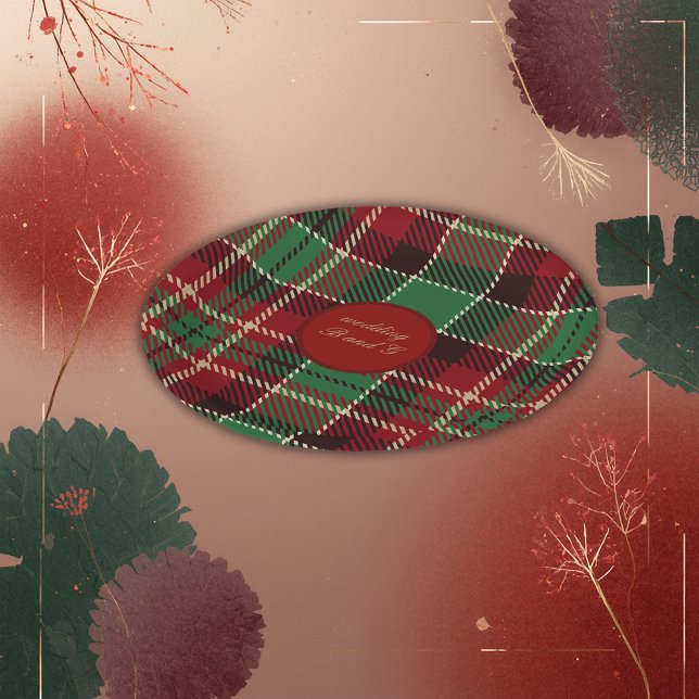 green red black scottish celtic tartan wedding paper plate (Creator Uploaded)