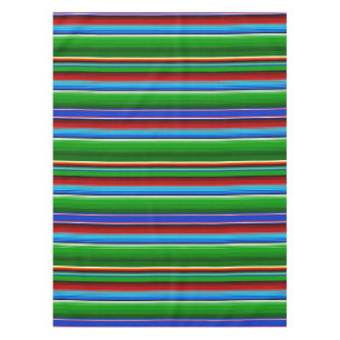 Green Red Blue Mexican Sarape Tablecloth