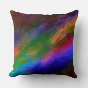 Green, Red, Blue, Yellow, Purple Abstract Pillow
