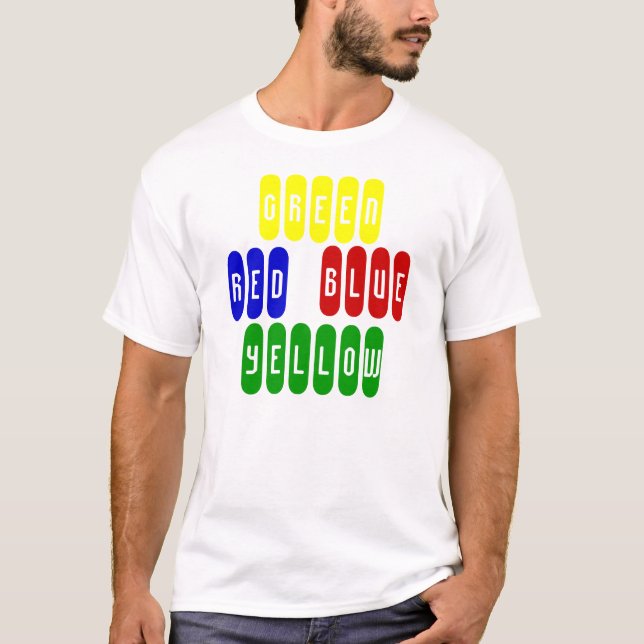 GREEN,RED,BLUE,YELLOW, tshirt (Front)