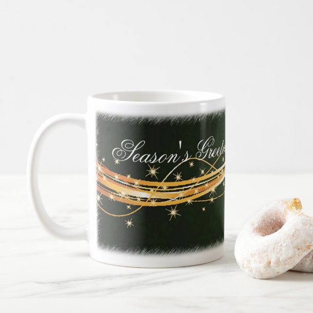 Green Red Bow Merry Christmas Mug (With Donut)