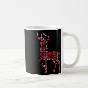 Green Red Buffalo Plaid Deer Reindeer Head Christm Coffee Mug