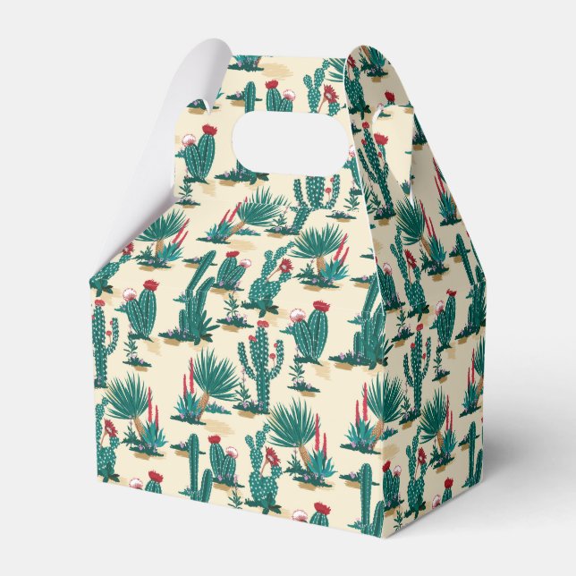 Green & Red Cactus Pattern Favour Box (Front Side)
