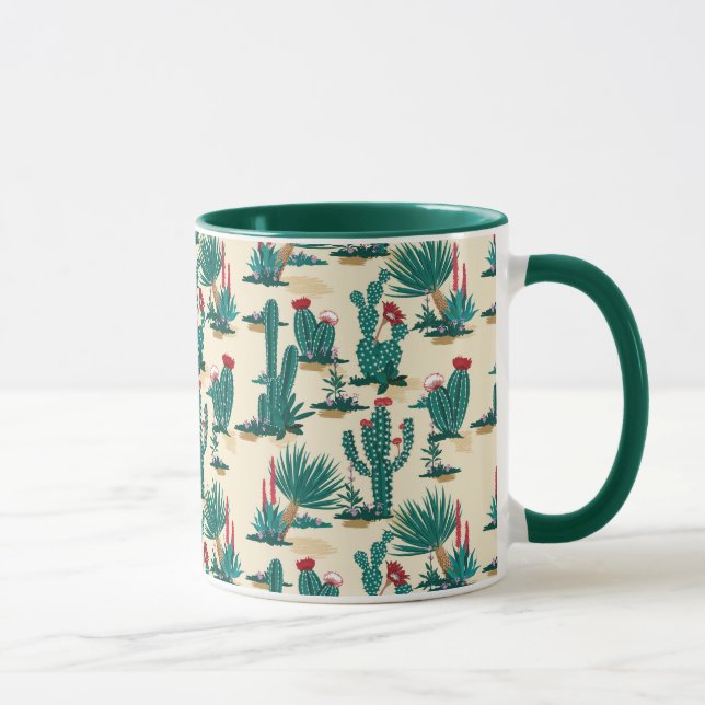 Green & Red Cactus Pattern Mug (Right)
