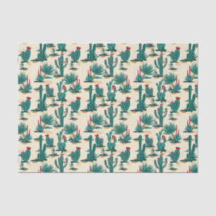 Green & Red Cactus Pattern Tissue Paper