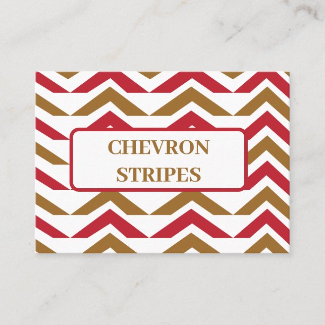 Green Red Chevron Stripe Pattern    Business Card (Front)