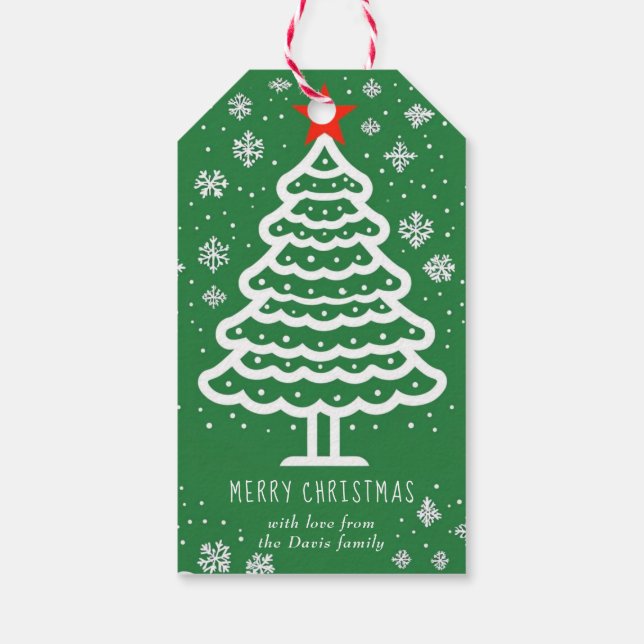 Green & Red Christmas Gift Tags (Back)