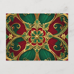 Green Red Christmas Holiday Postcard
