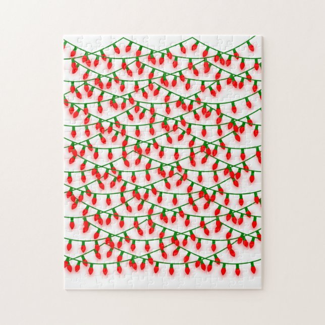 Green & Red Christmas Lights Frustrating Jigsaw Puzzle (Vertical)
