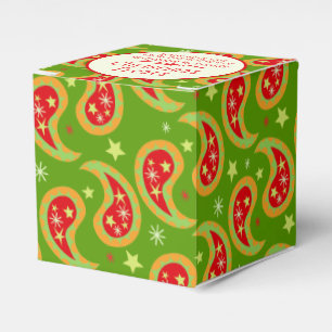 green red Christmas star paisley gift box