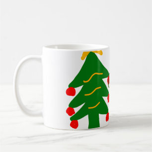 Green red christmas tree merry Christmas add name  Coffee Mug