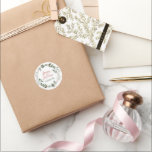 Green & Red Christmas Wreath Classic Round Sticker<br><div class="desc">The red and green Christmas wreath with Merry Christmas red typography. Customisable text for the family name.</div>