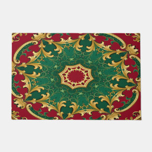 Green Red Decorative Christmas Holiday Doormat
