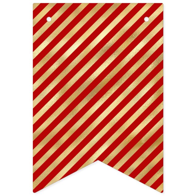 Green, Red, Gold Festive Stripe Bunting (Second Flag)