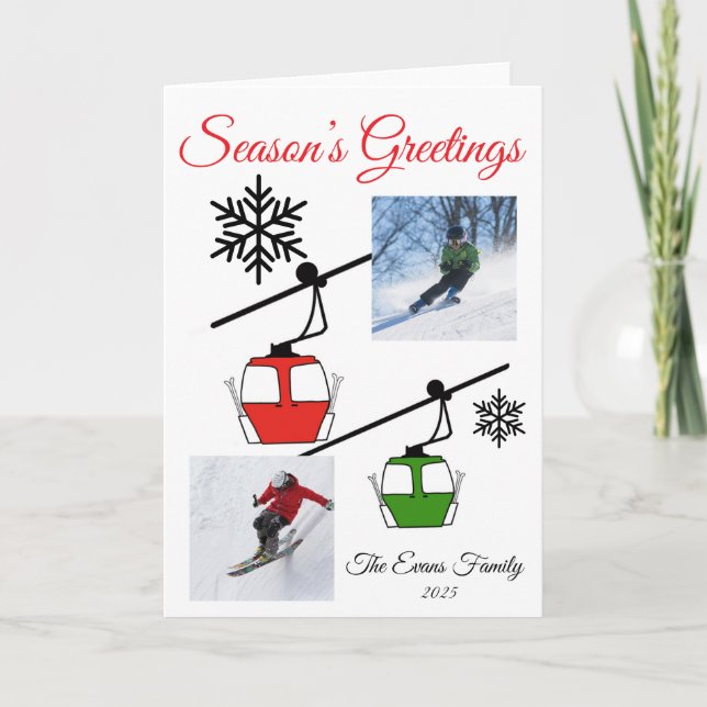 Green & red gondolas card (Front)